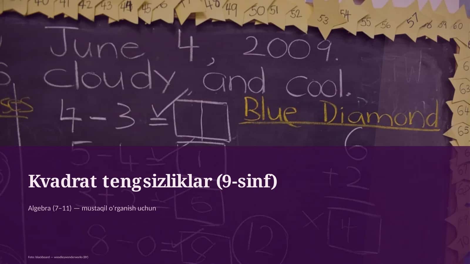 Kvadrat tengsizliklar (9-sinf) 1