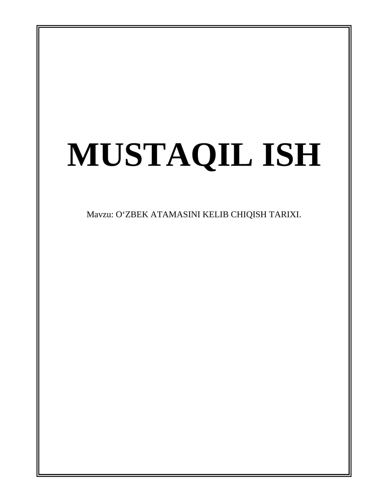 OʻZBEK ATAMASINI KELIB CHIQISH TARIXI 1