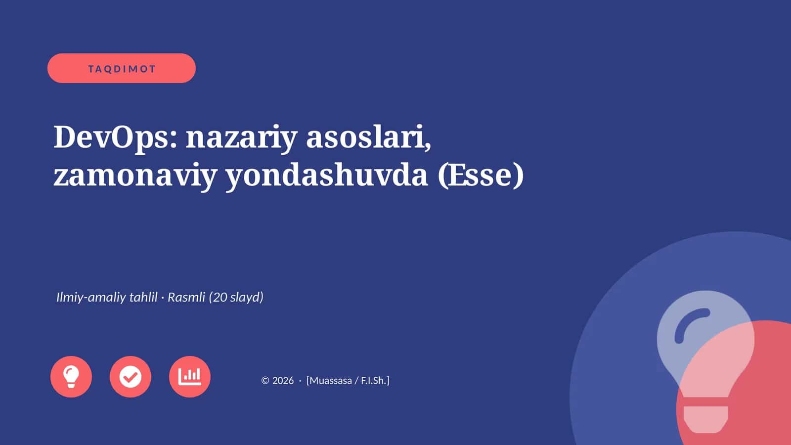DevOps: nazariy asoslari, zamonaviy yondashuvda (Esse) 1