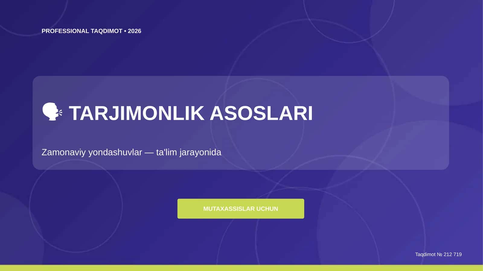 TARJIMONLIK ASOSLARI 1