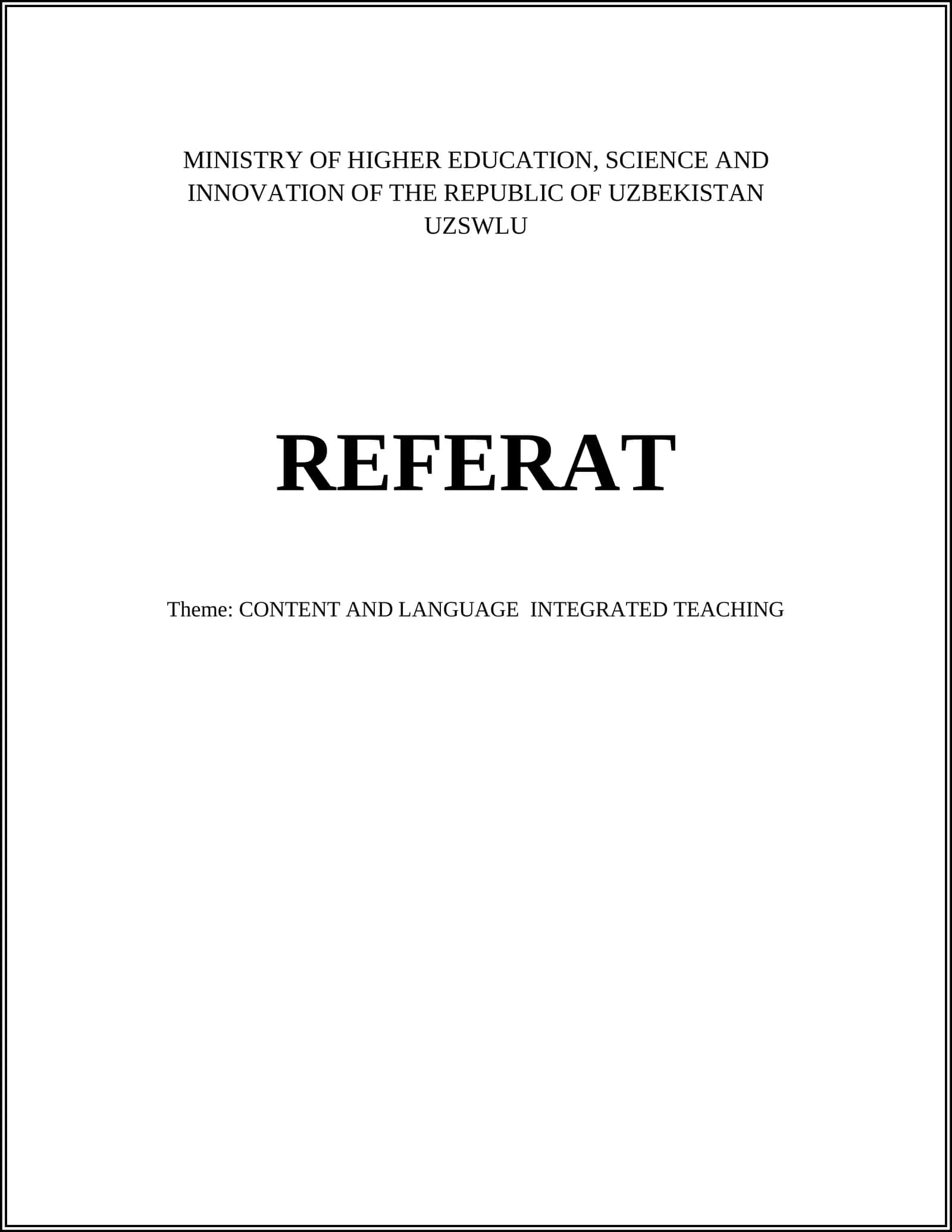 CONTENT AND LANGUAGE INTEGRATED TEACHING 1