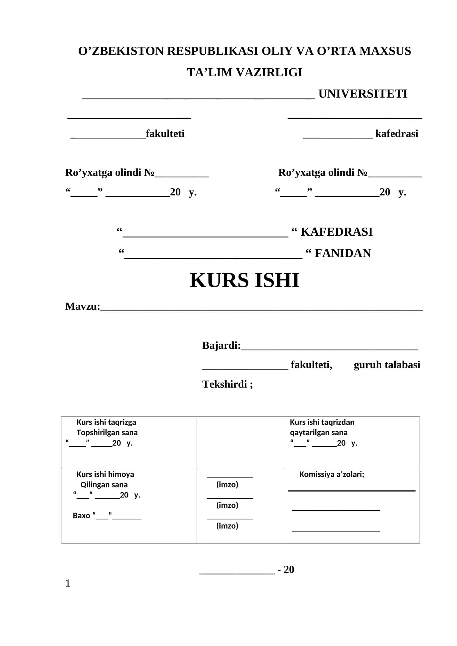 UWPDA STILLAR VA SHABLONLAR BILAN ISHLASH kurs ishi 1