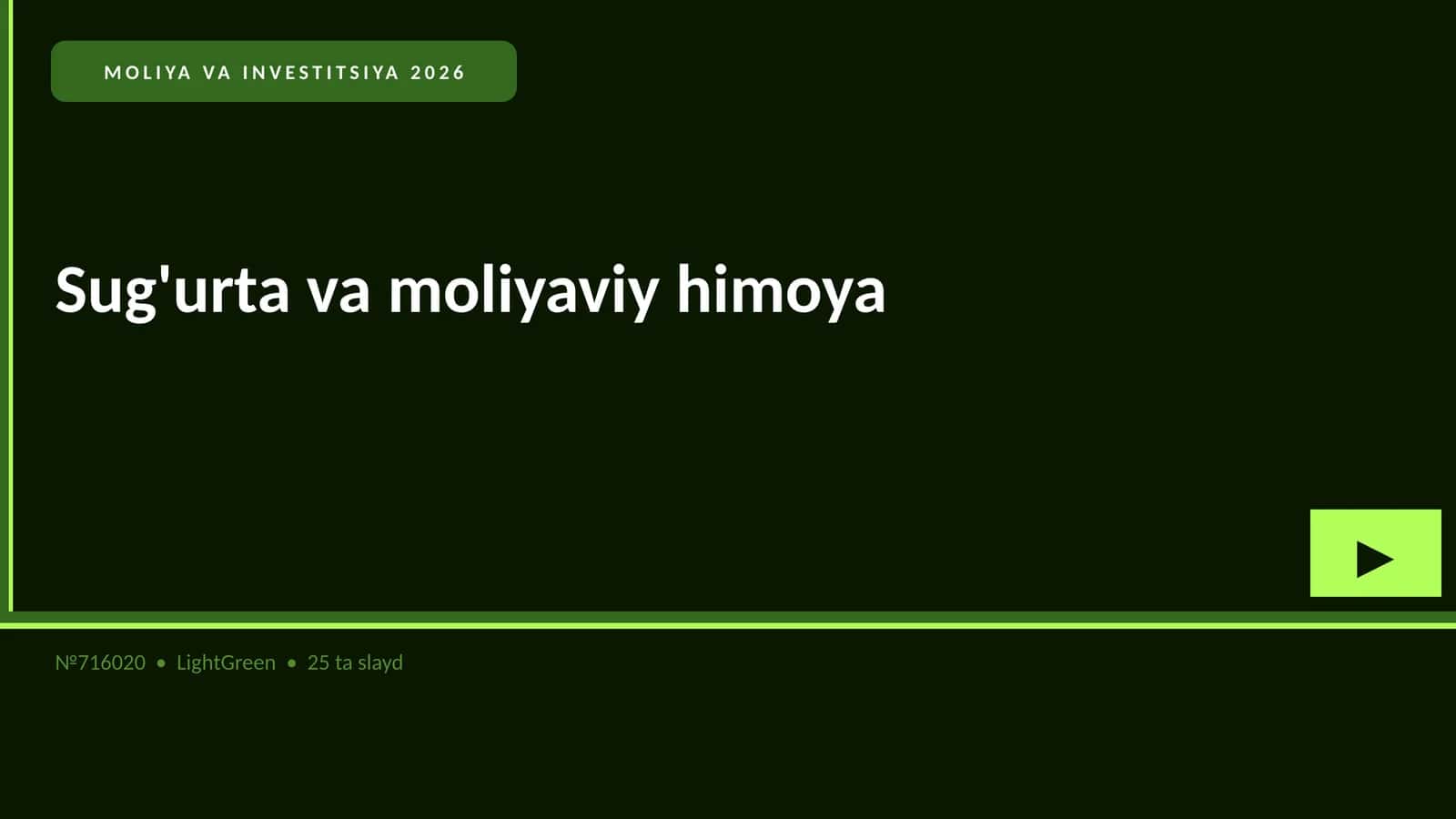 Sug'urta va moliyaviy himoya 1