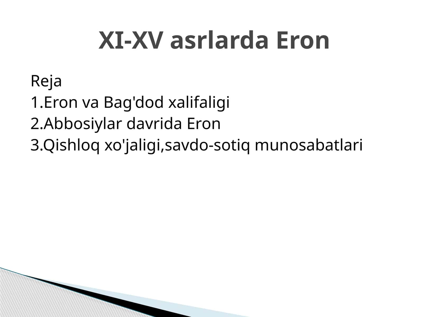 XI-XV asrlarda Eron 1