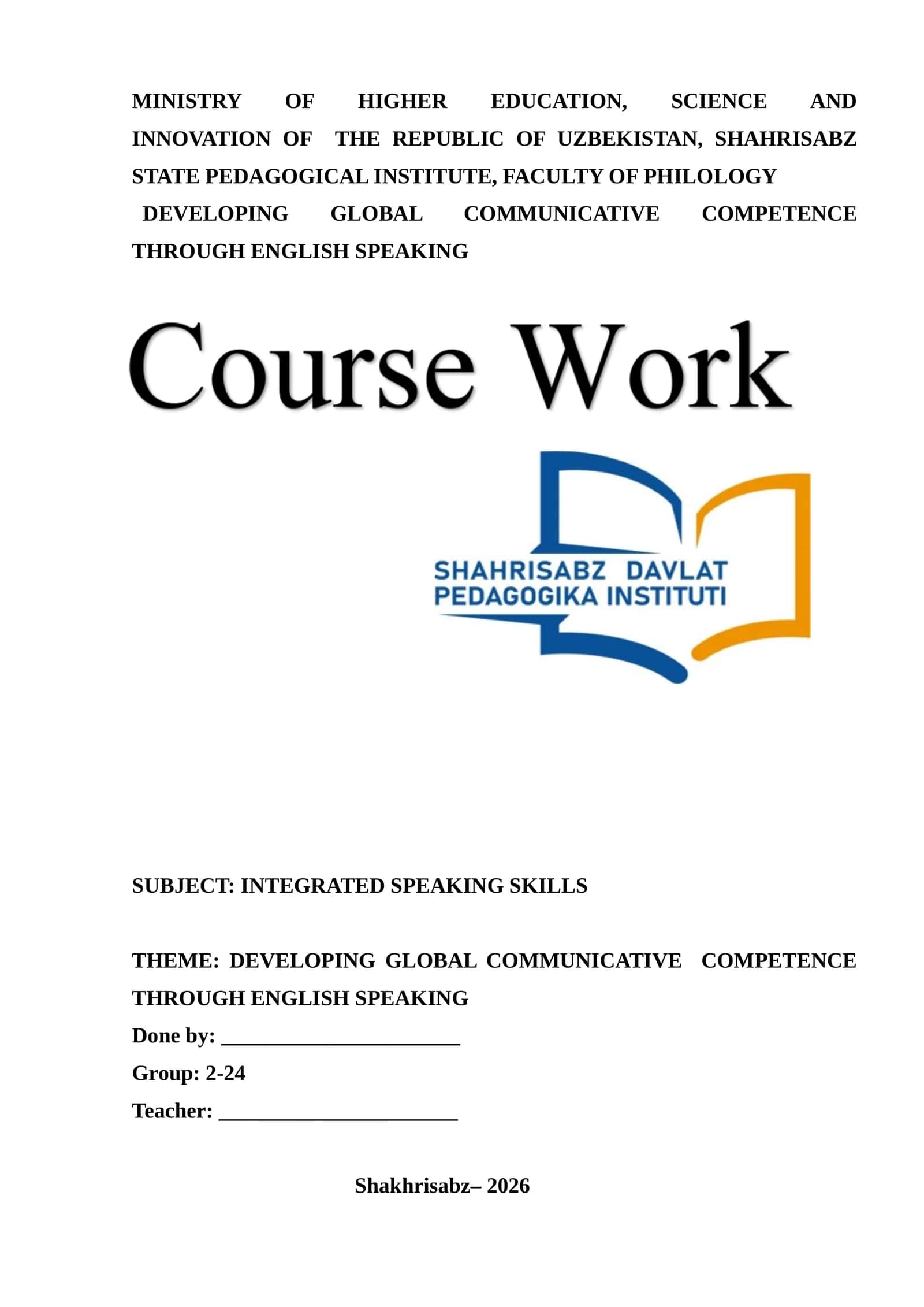 DEVELOPING GLOBAL COMMUNICATIVE COMPETENCE THROUGH ENGLISH SPEAKING 1