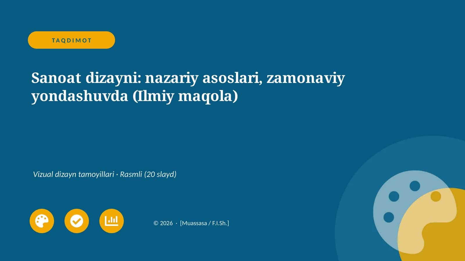 Sanoat dizayni: nazariy asoslari, zamonaviy yondashuvda (Ilmiy maqola) 1