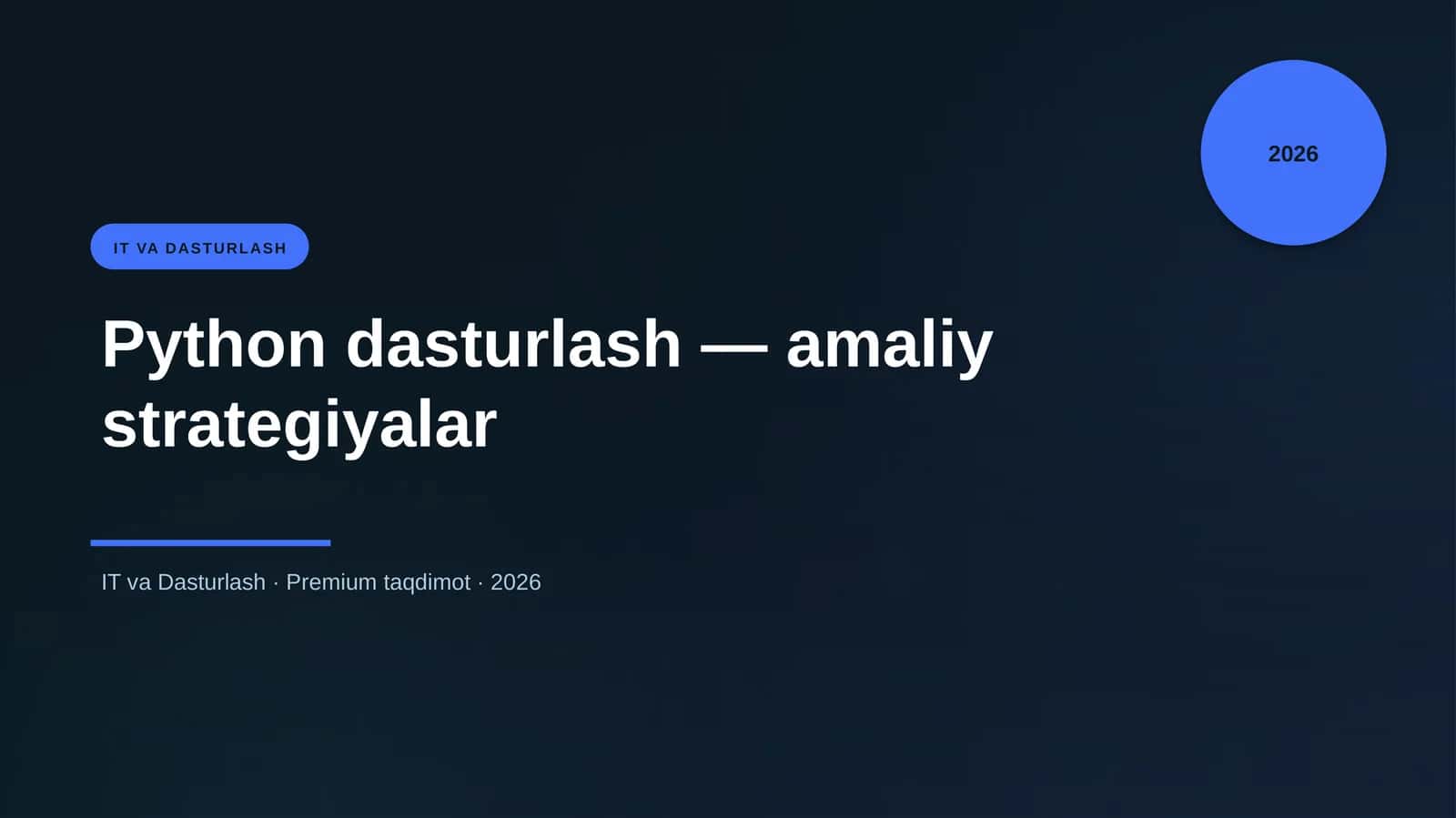 Python dasturlash — amaliy strategiyalar 1