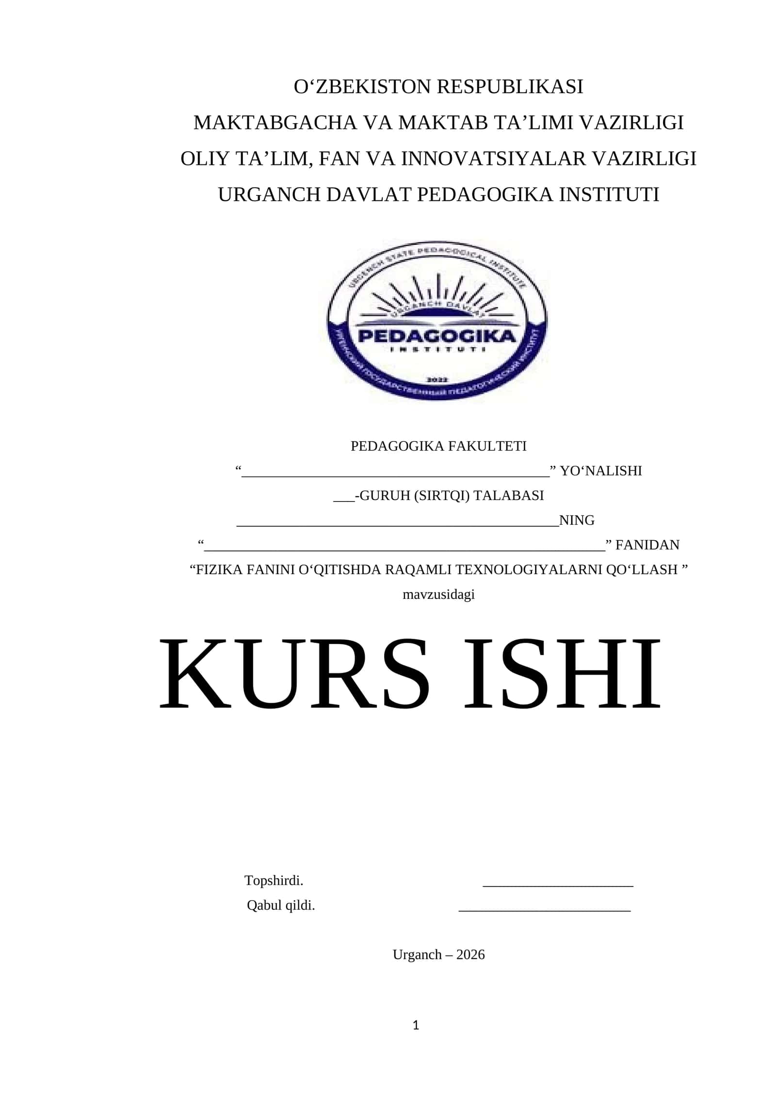 FIZIKA FANINI O‘QITISHDA RAQAMLI TEXNOLOGIYALARNI QO‘LLASH 1