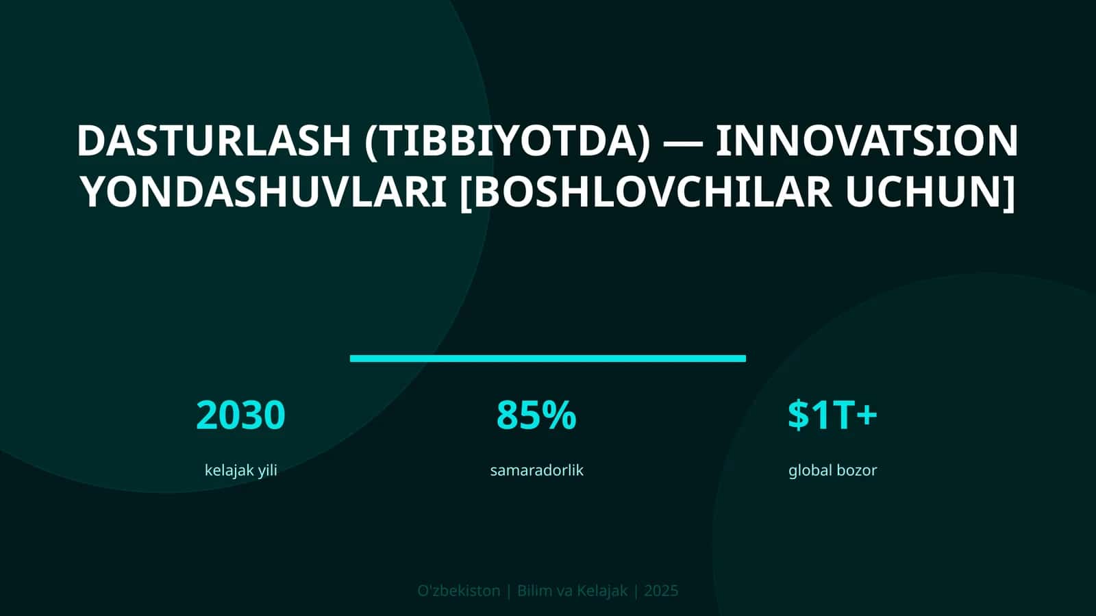 Dasturlash (tibbiyotda) — innovatsion yondashuvlari [boshlovchilar uchun] 1