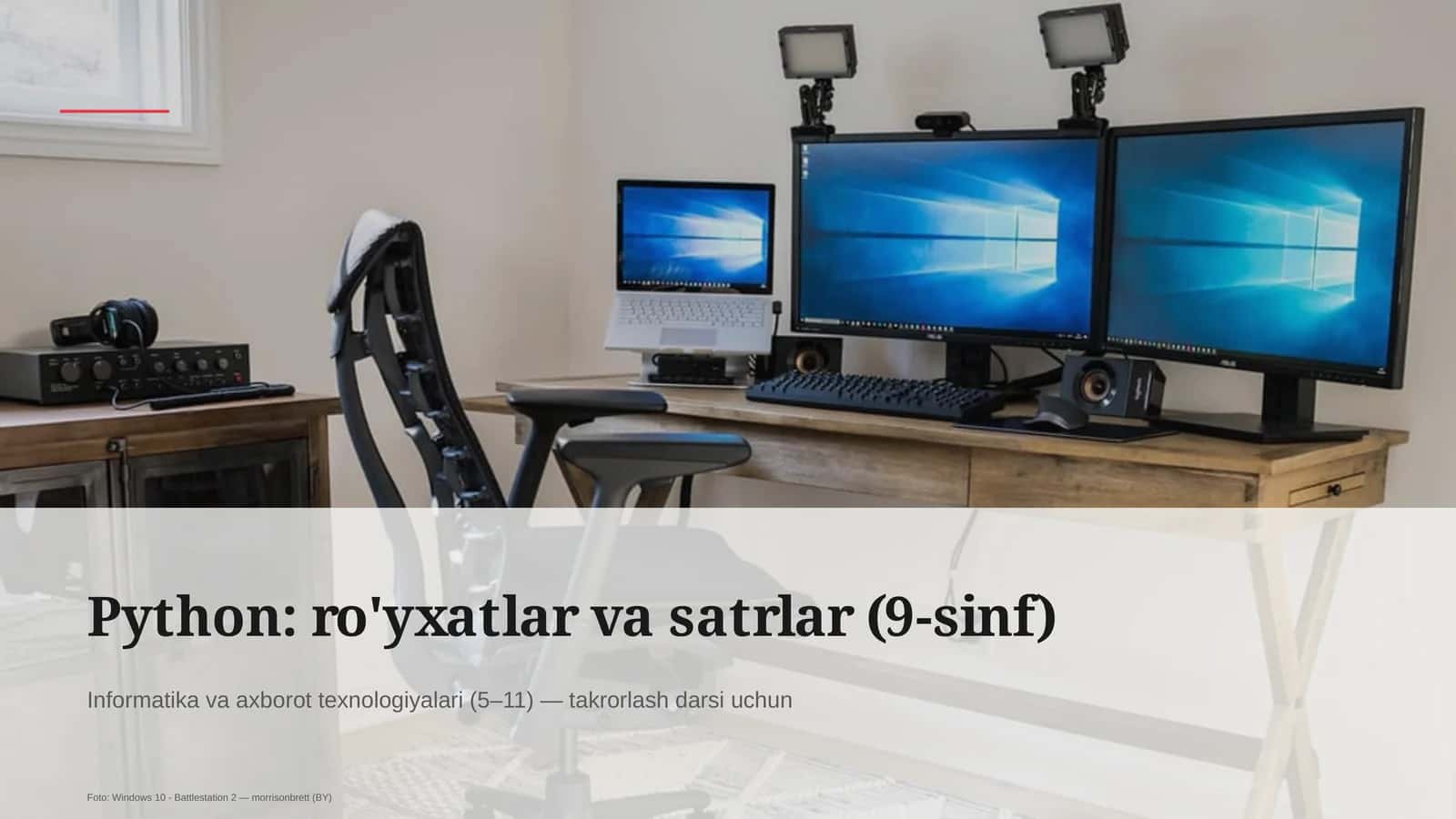 Python: ro'yxatlar va satrlar (9-sinf) 1