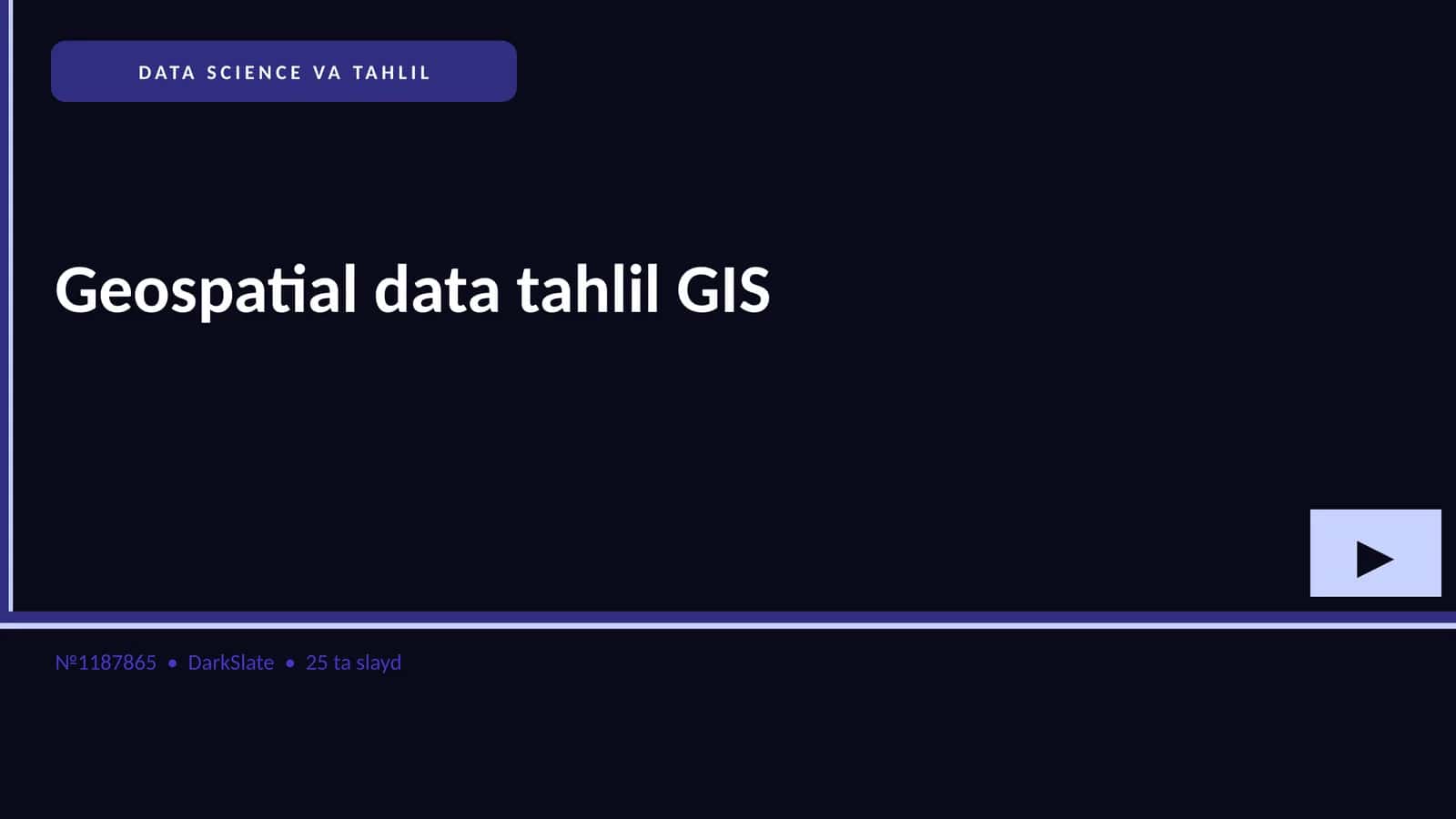 Geospatial data tahlil GIS 1