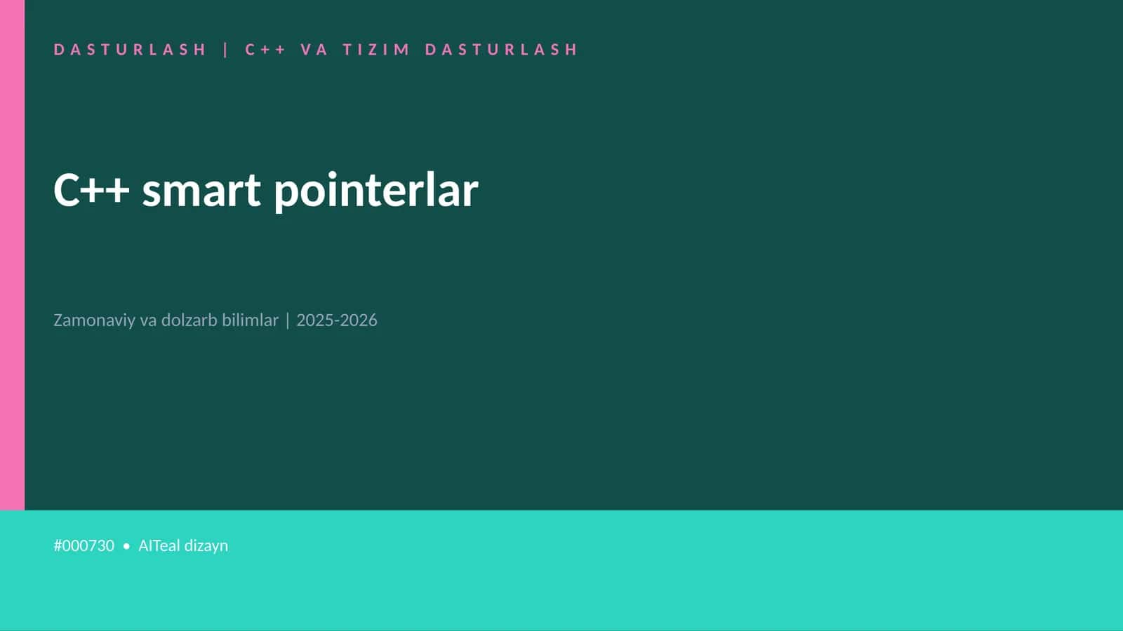 C++ smart pointerlar 1