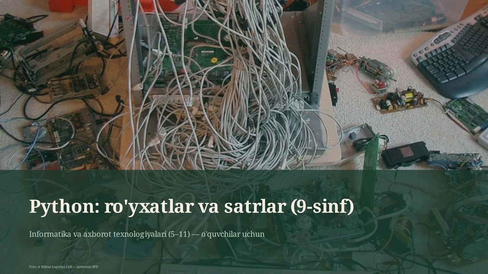 Python: ro'yxatlar va satrlar (9-sinf) 1