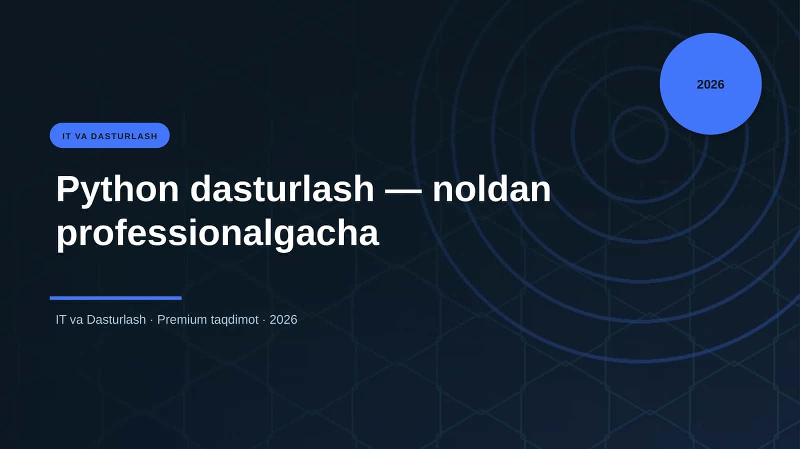 Python dasturlash — noldan professionalgacha 1