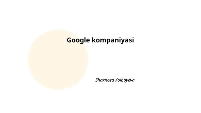 Google kompaniyasi 1