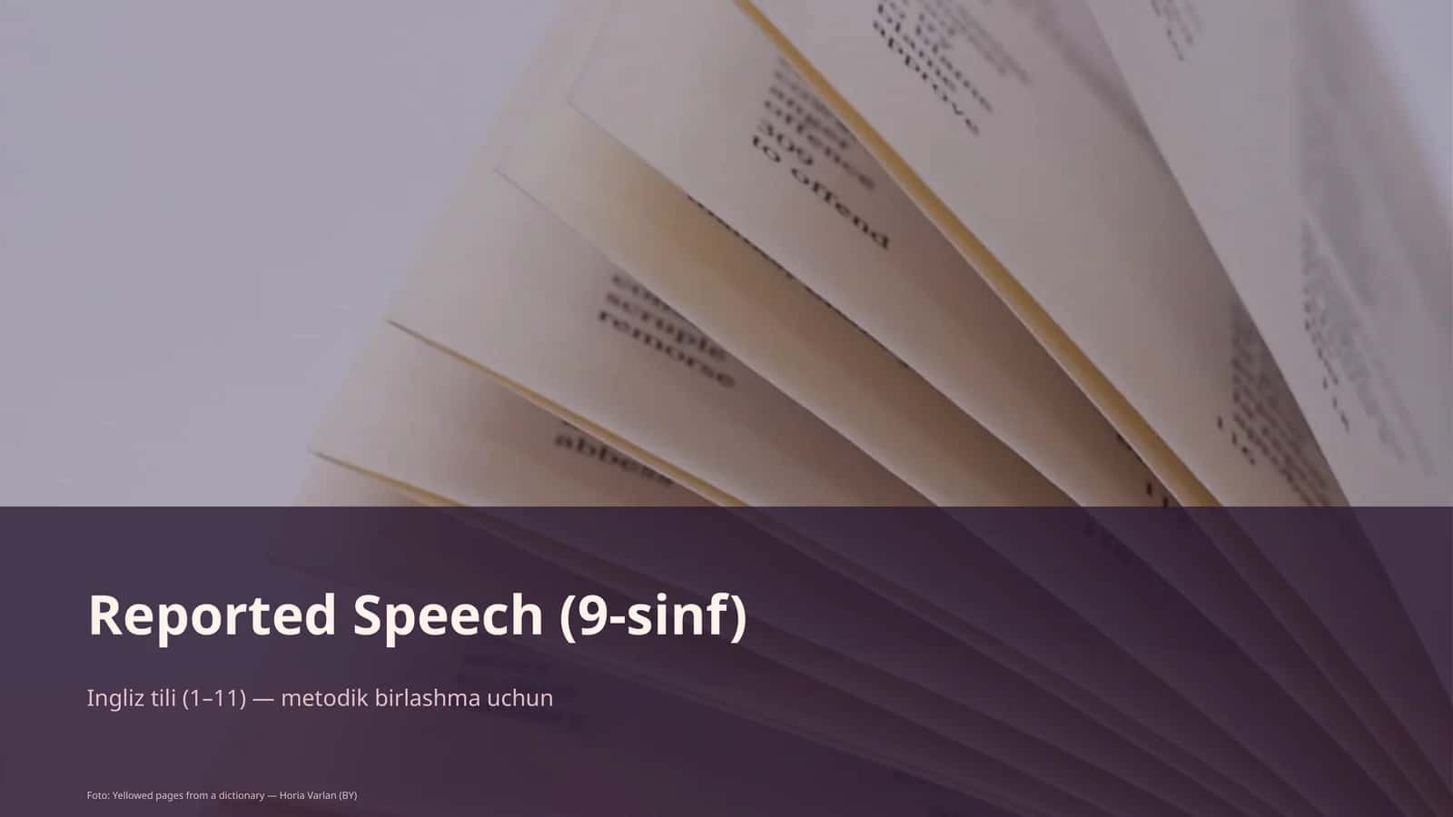 Reported Speech (9-sinf) 1