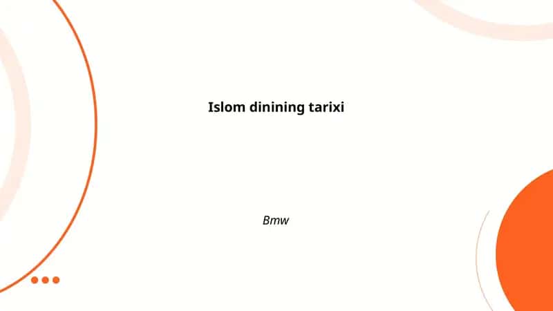 Islom dinining tarixi 1