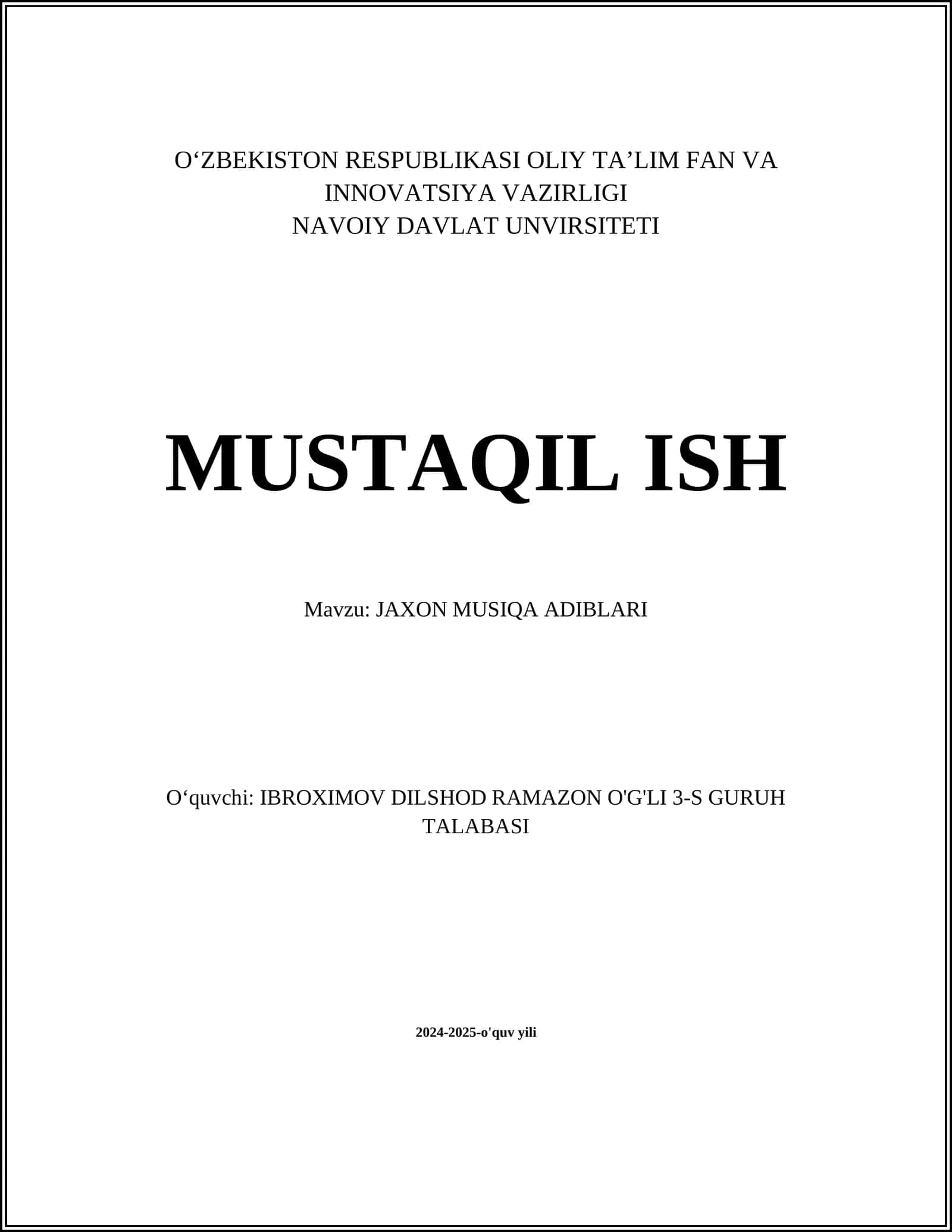 JAXON MUSIQA ADIBLARI 1