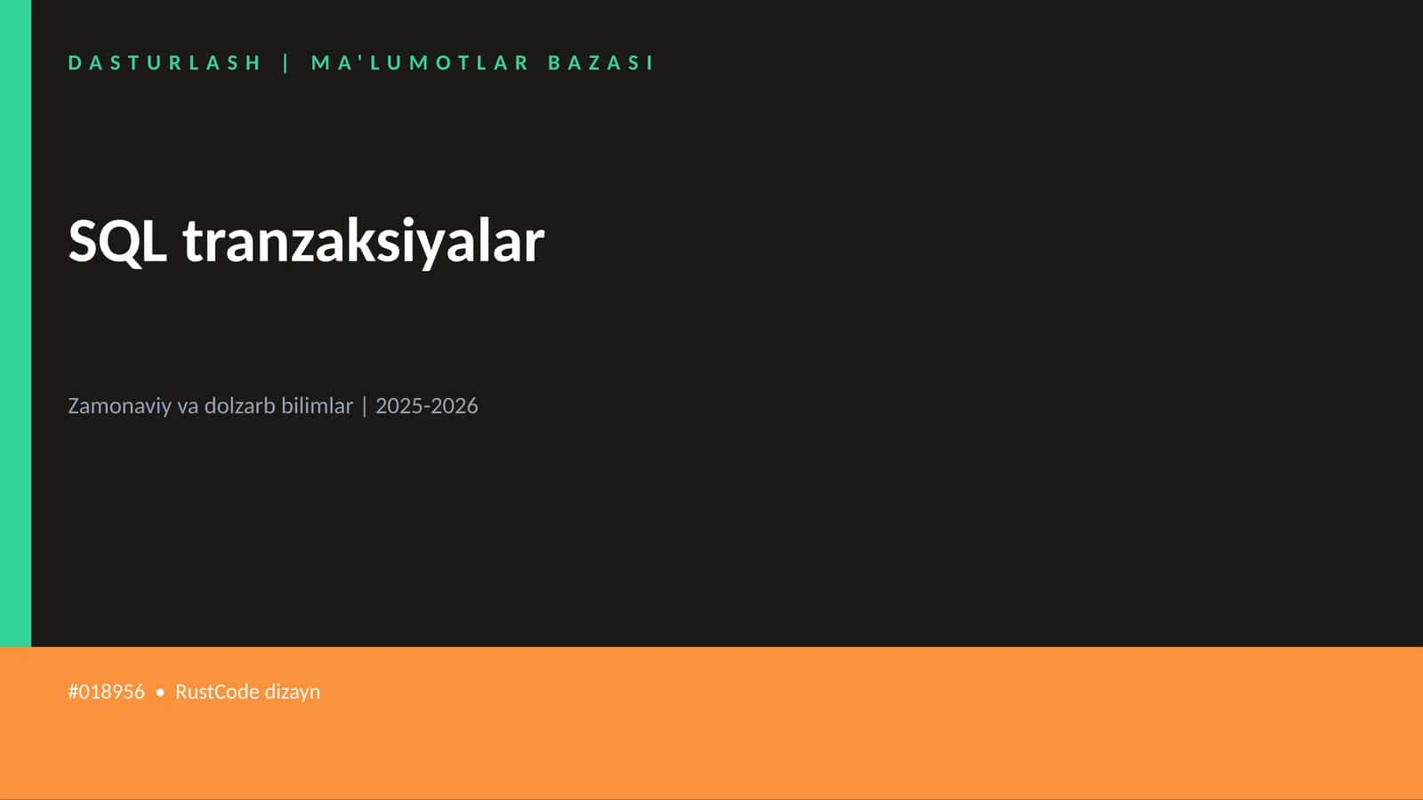 SQL tranzaksiyalar 1