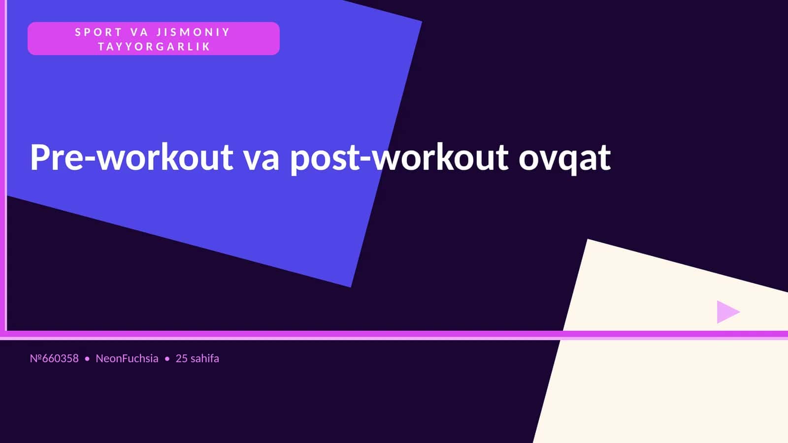 Pre-workout va post-workout ovqat 1