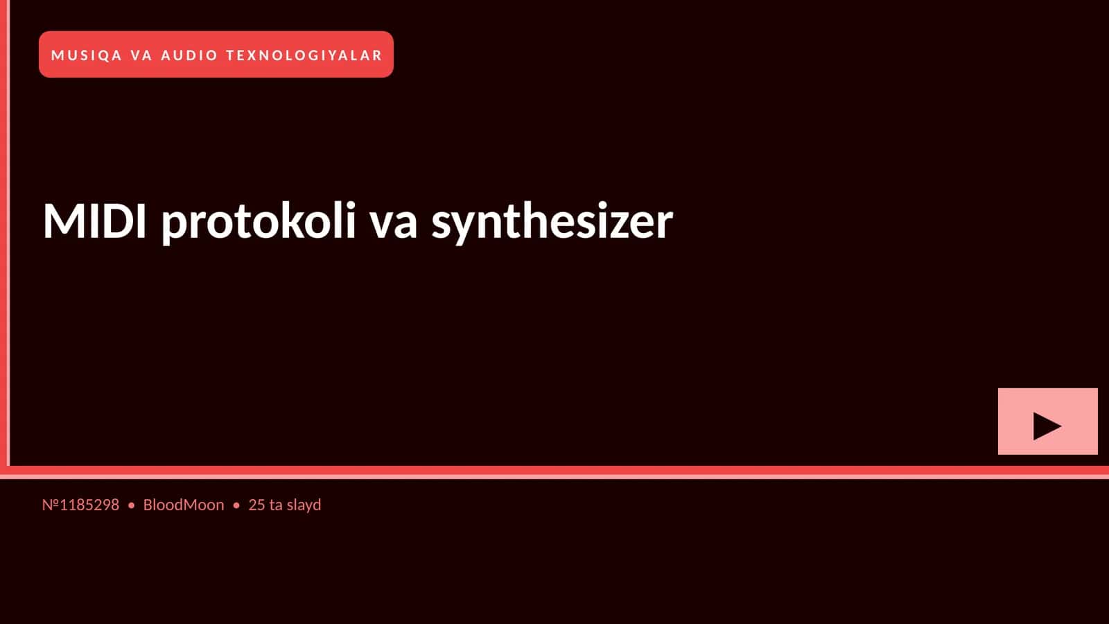 MIDI protokoli va synthesizer 1