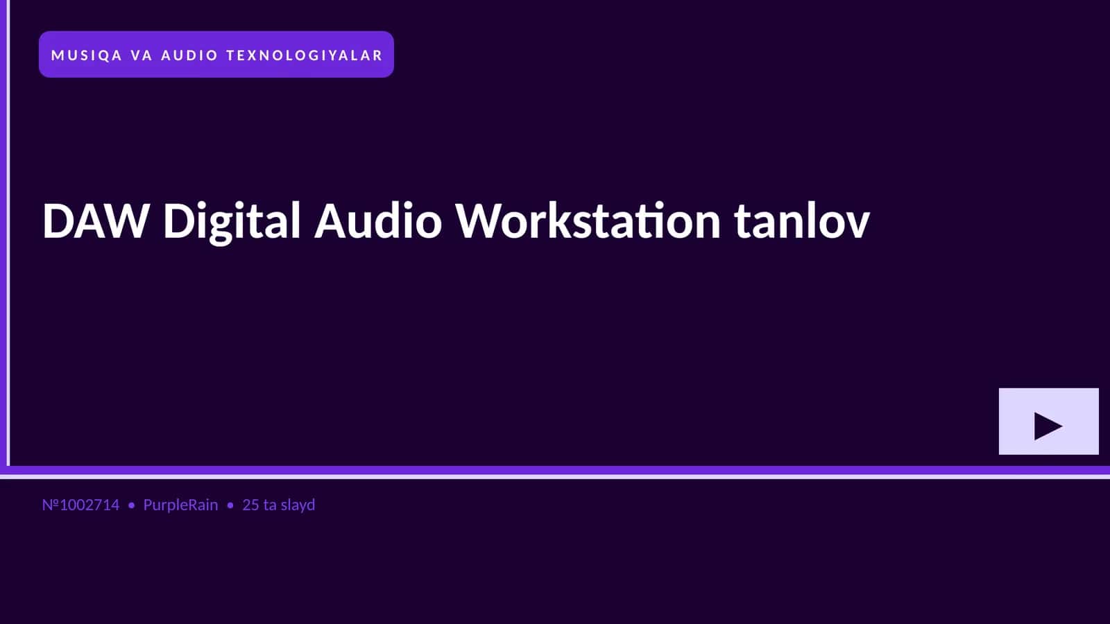 DAW Digital Audio Workstation tanlov 1