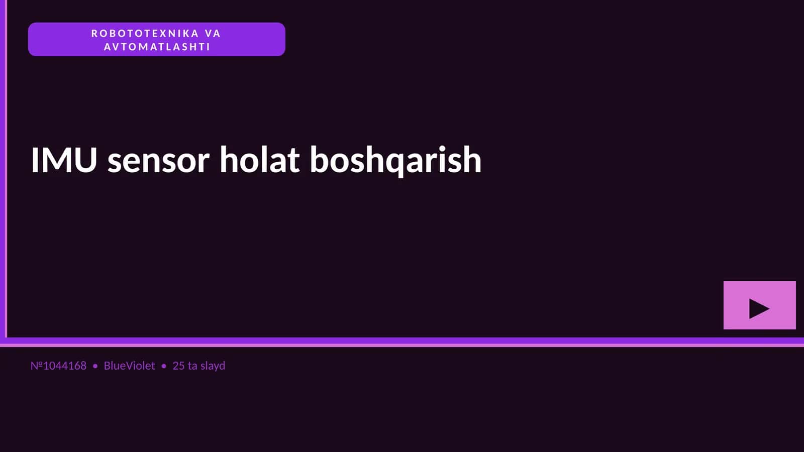 IMU sensor holat boshqarish 1