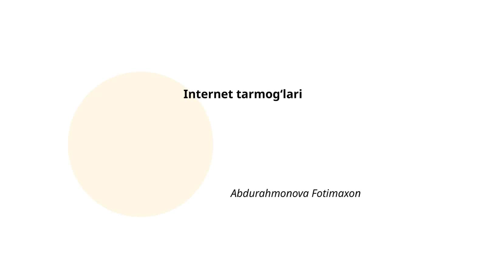 Internet tarmogʻlari 1