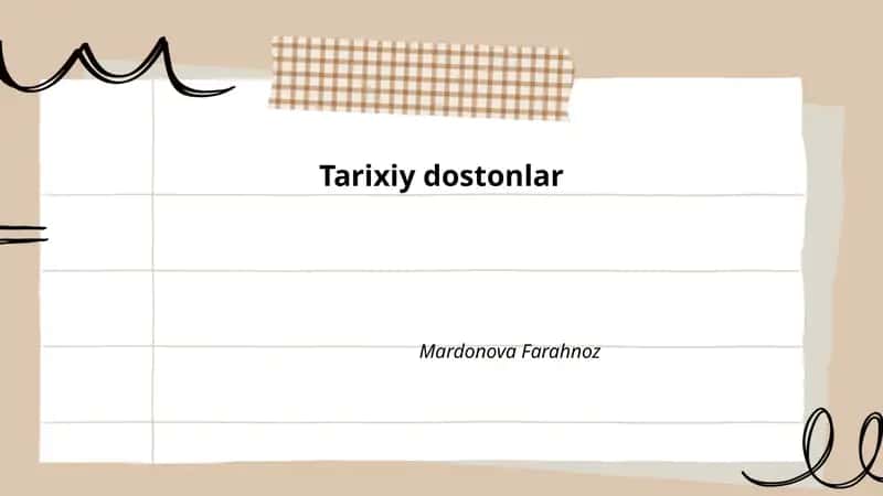 Tarixiy dostonlar 1