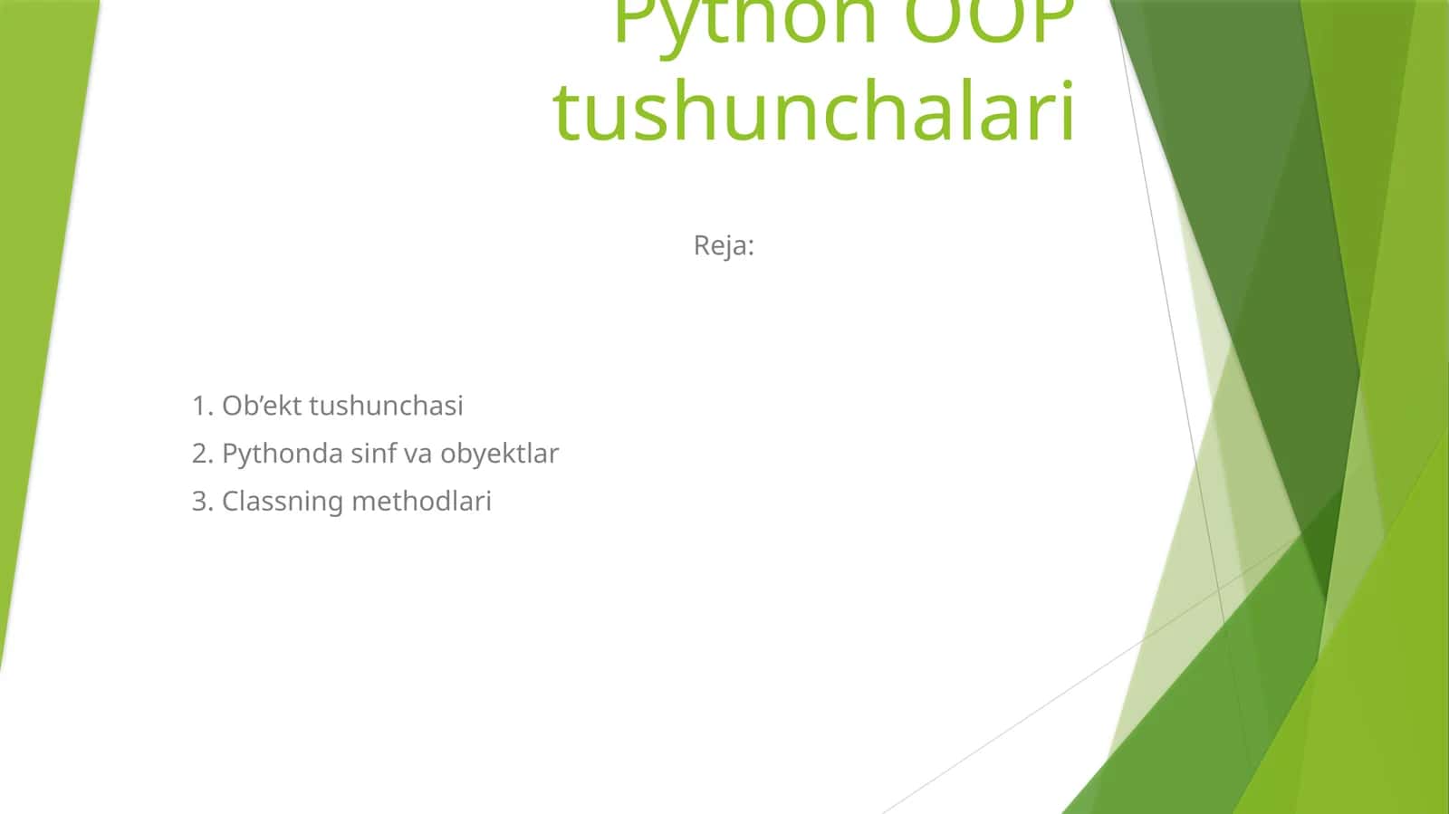 Python OOP tushunchalari 1