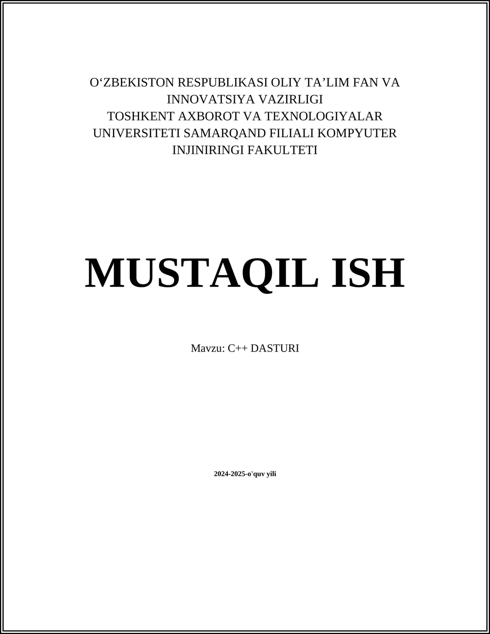 C++ DASTURI 1