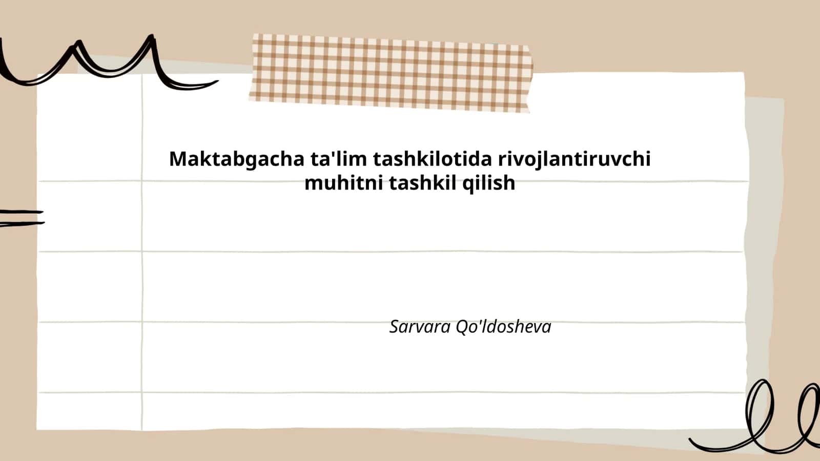 Rivojlantiruvchi o'yinlar muhitini yaratish 1