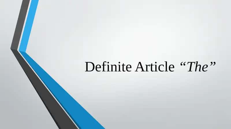 Definite Article“The” 1