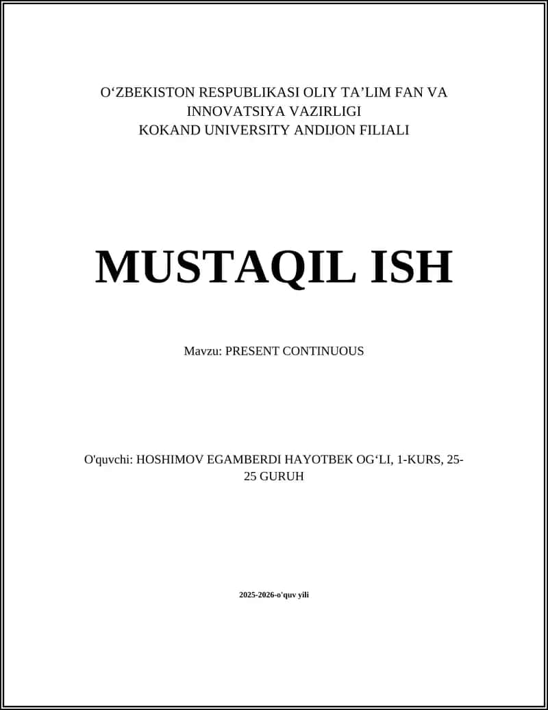 PRESENT CONTINUOUS 1