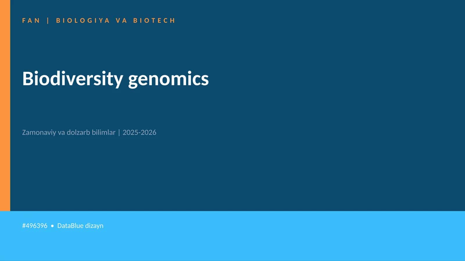 Biodiversity genomics 1