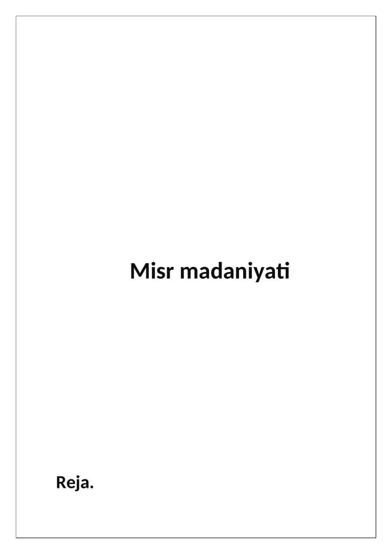 Misr madaniyati 1