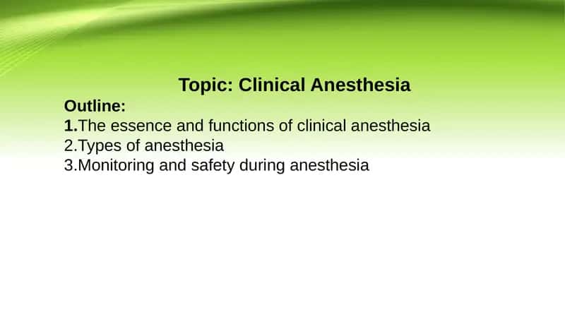 Clinical Anesthesia 1
