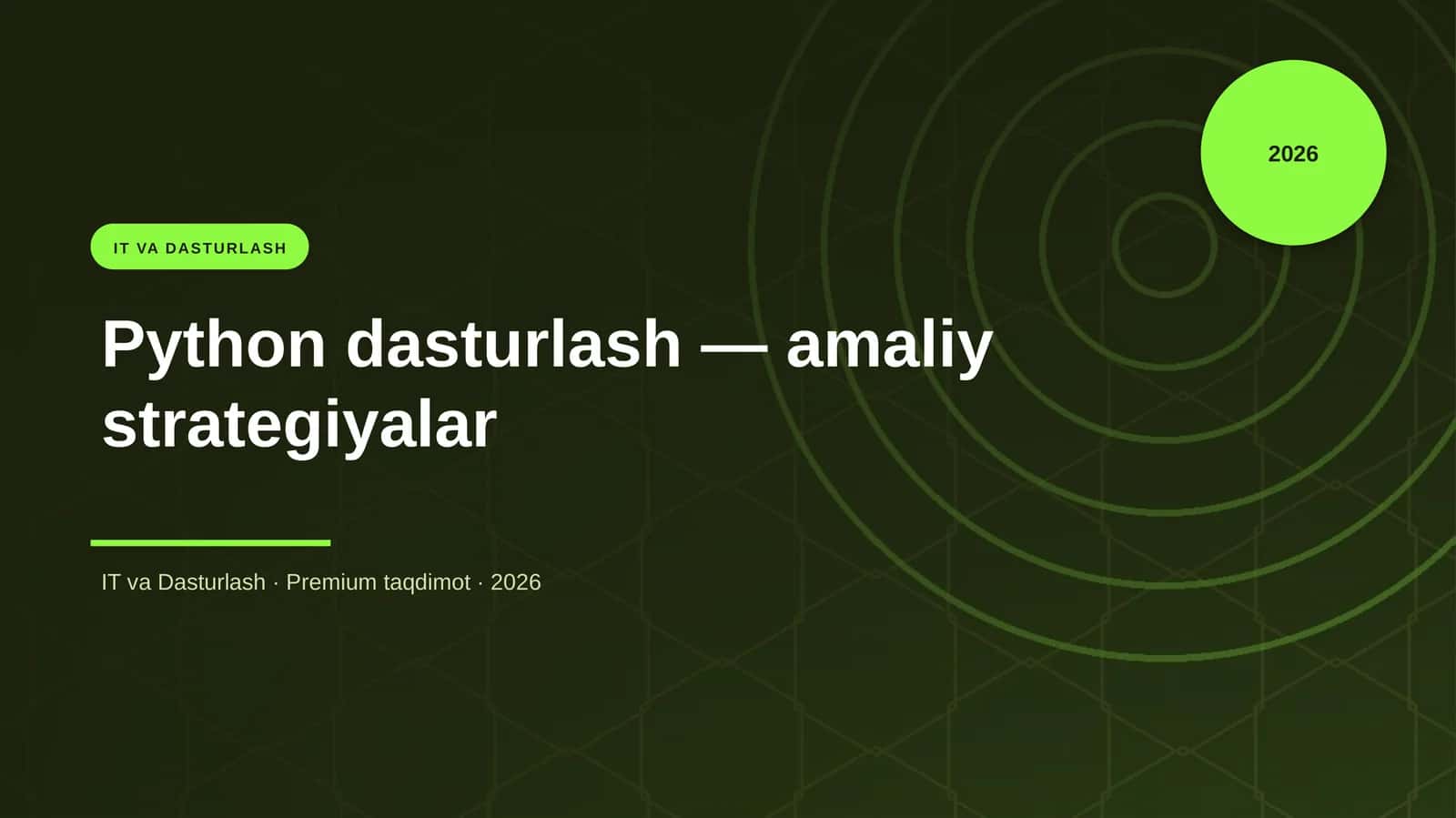 Python dasturlash — amaliy strategiyalar 1