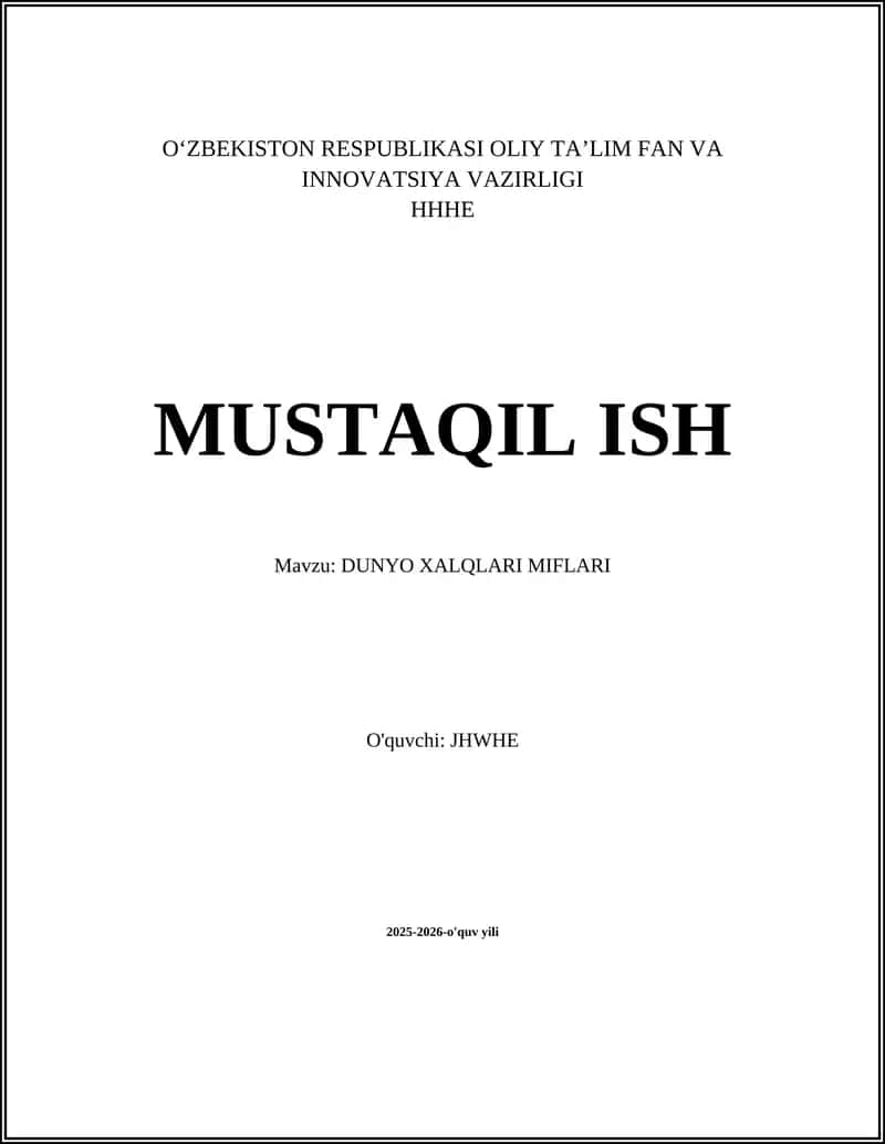 DUNYO XALQLARI MIFLARI 1