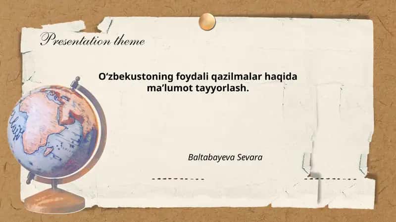 Oʻzbekistonning foydali qazilmalari: umumiy maʼlumot va taqsimot 1