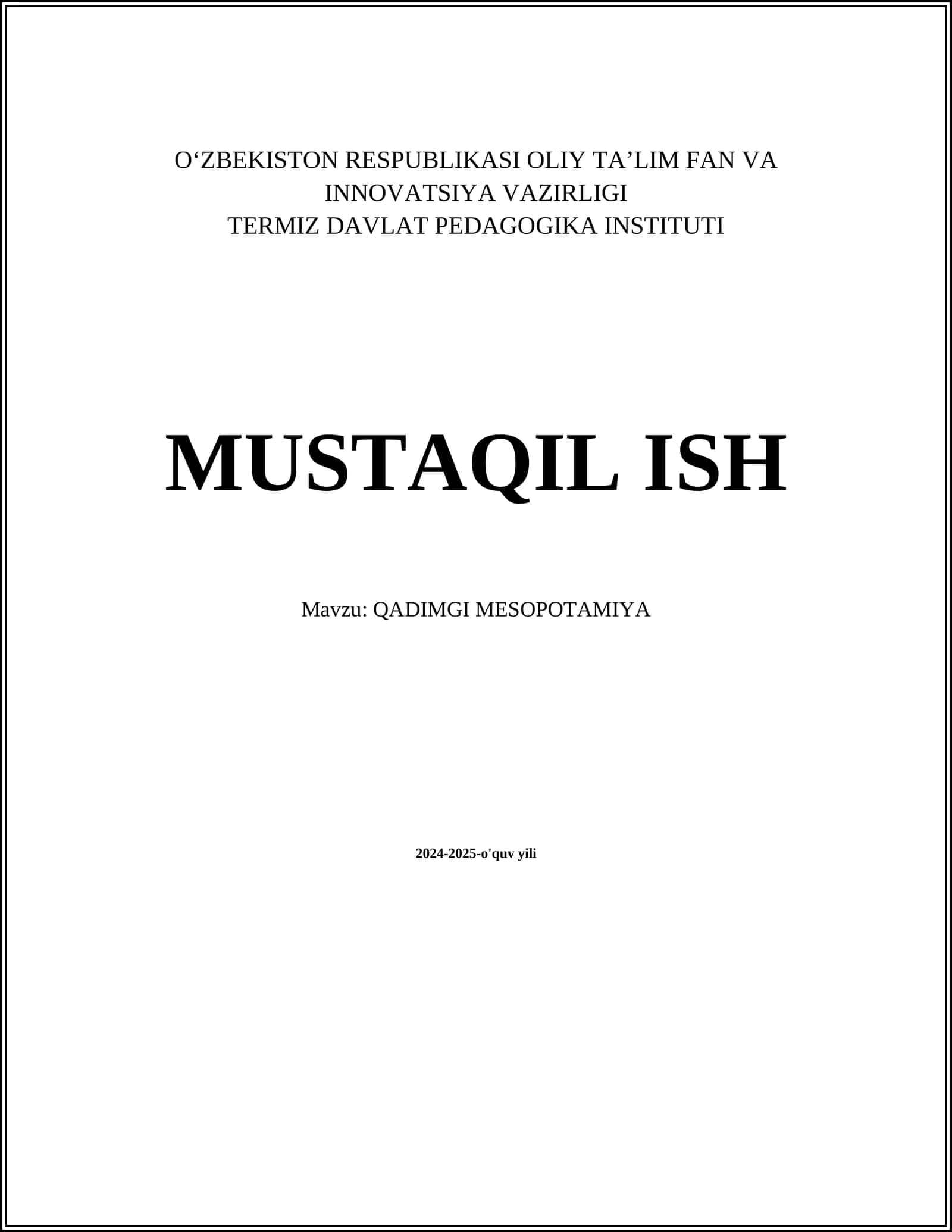 QADIMGI MESOPOTAMIYA 1