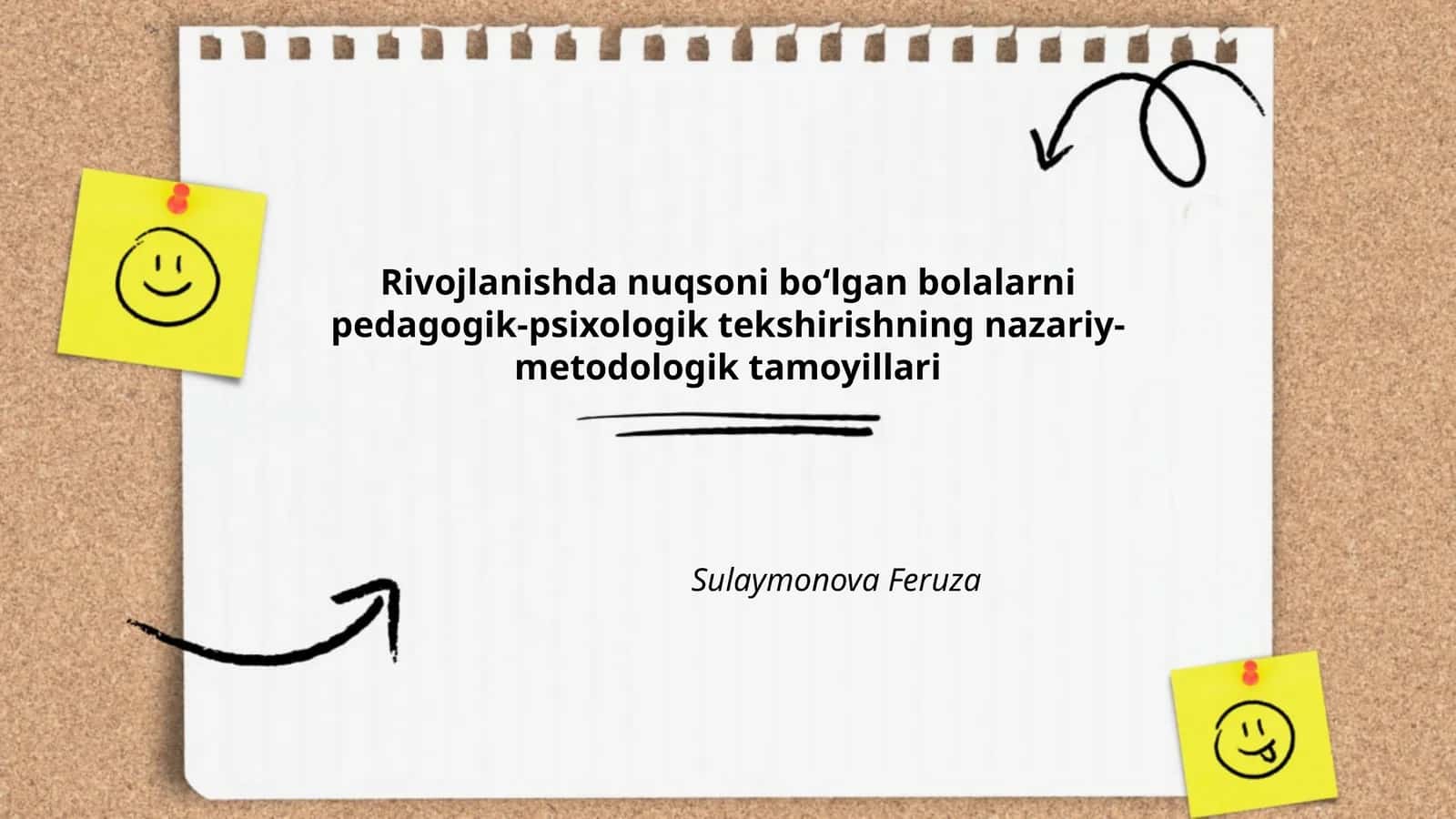 Rivojlanishda nuqsoni bo‘lgan bolalarni pedagogik-psixologik tekshirishning nazariy-metodologik tamoyillari 1