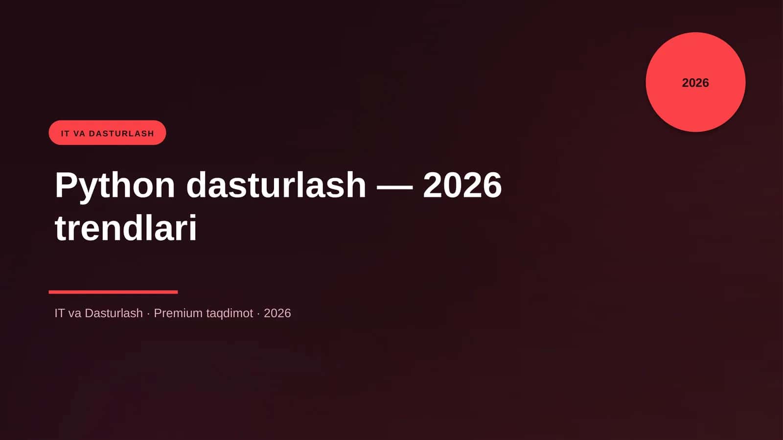 Python dasturlash — 2026 trendlari 1