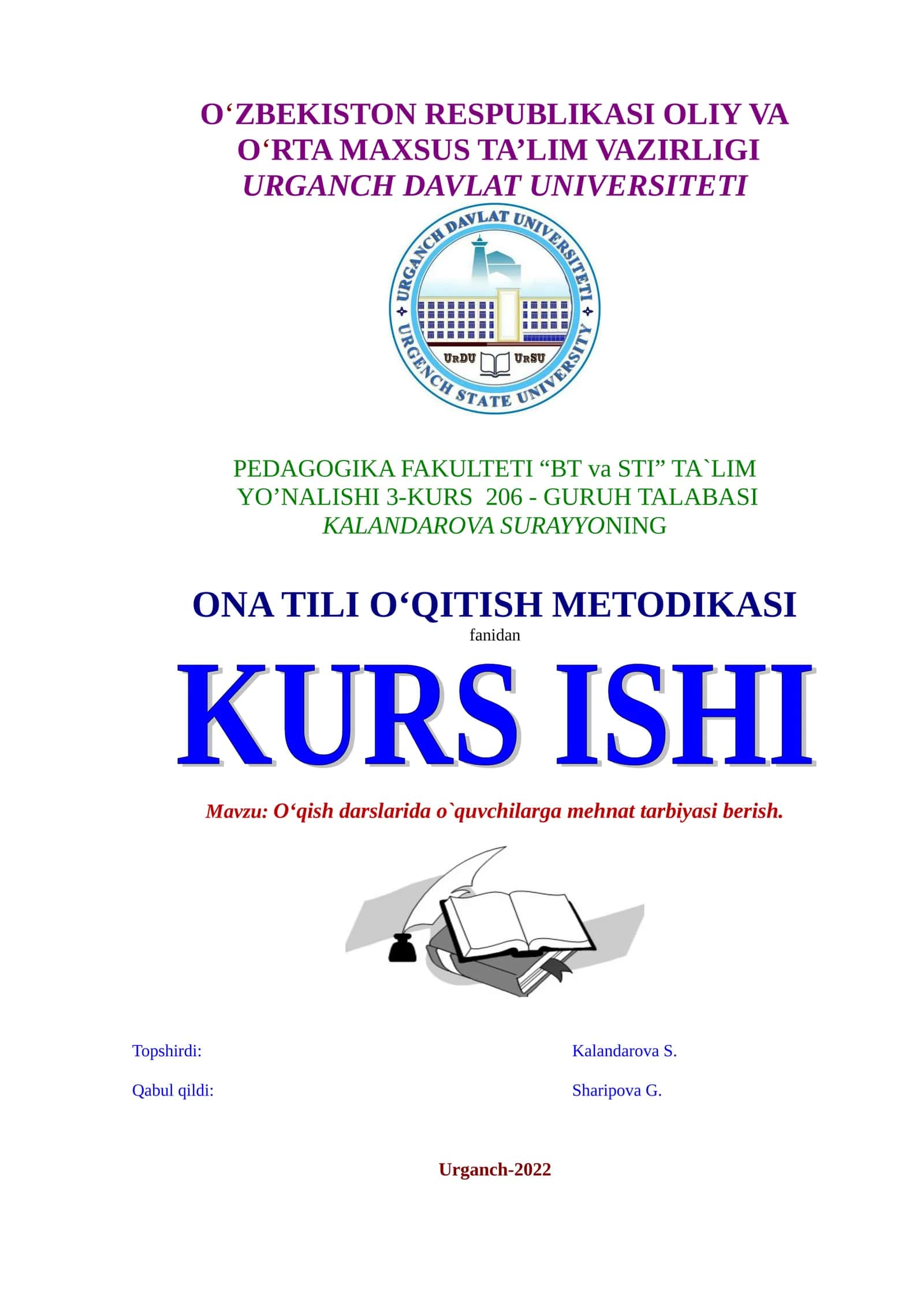 ONA TILI O‘QITISH METODIKASI 1