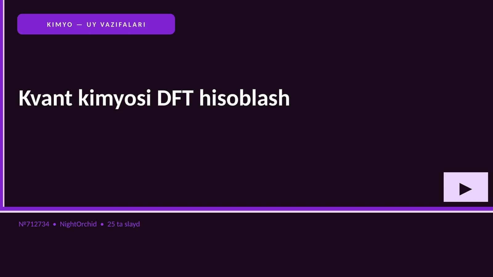 Kvant kimyosi DFT hisoblash 1