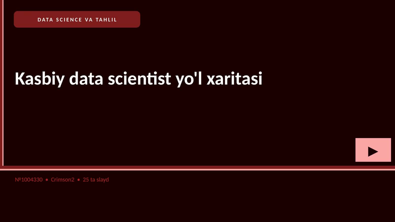 Kasbiy data scientist yo'l xaritasi 1