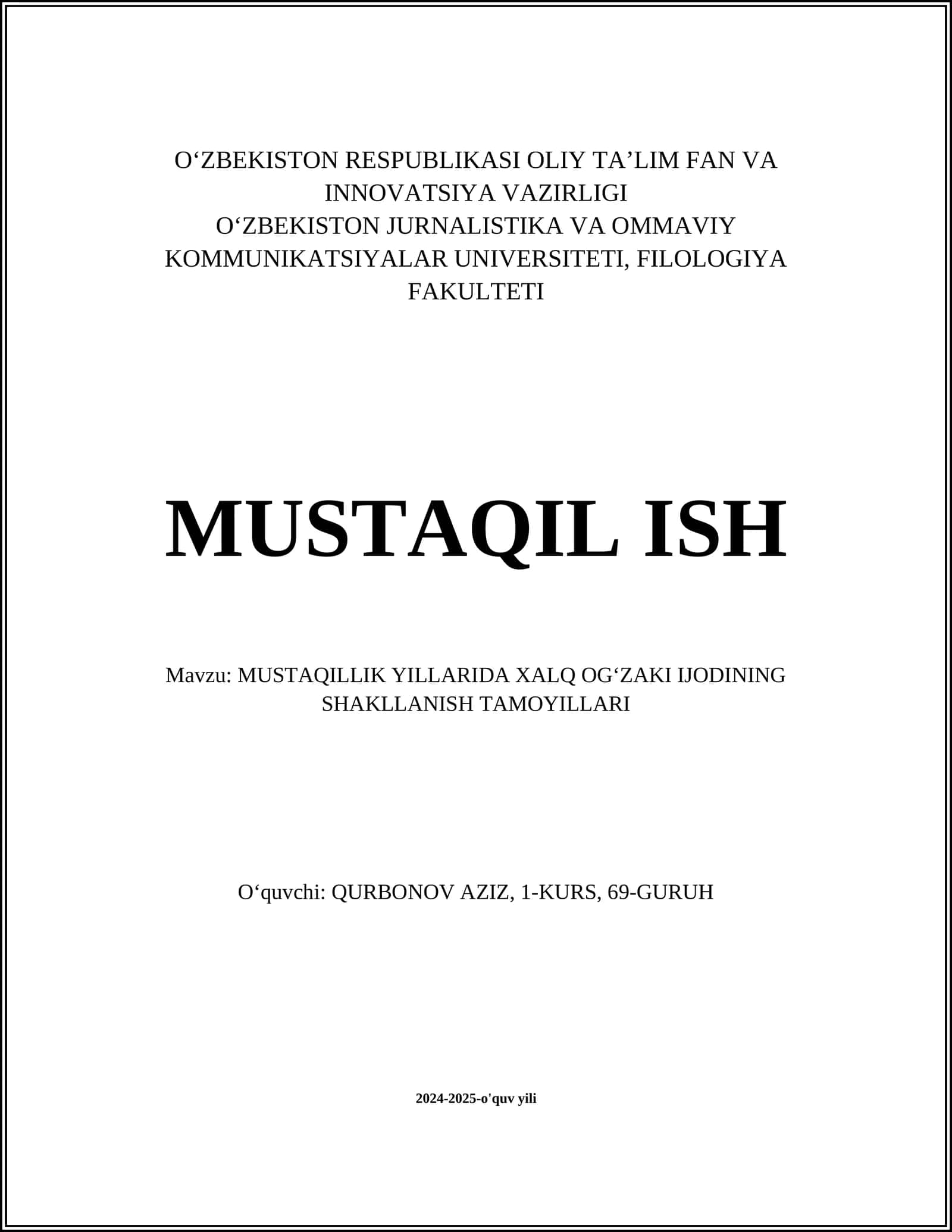 Xalq Ogʻzaki Ijodi 1