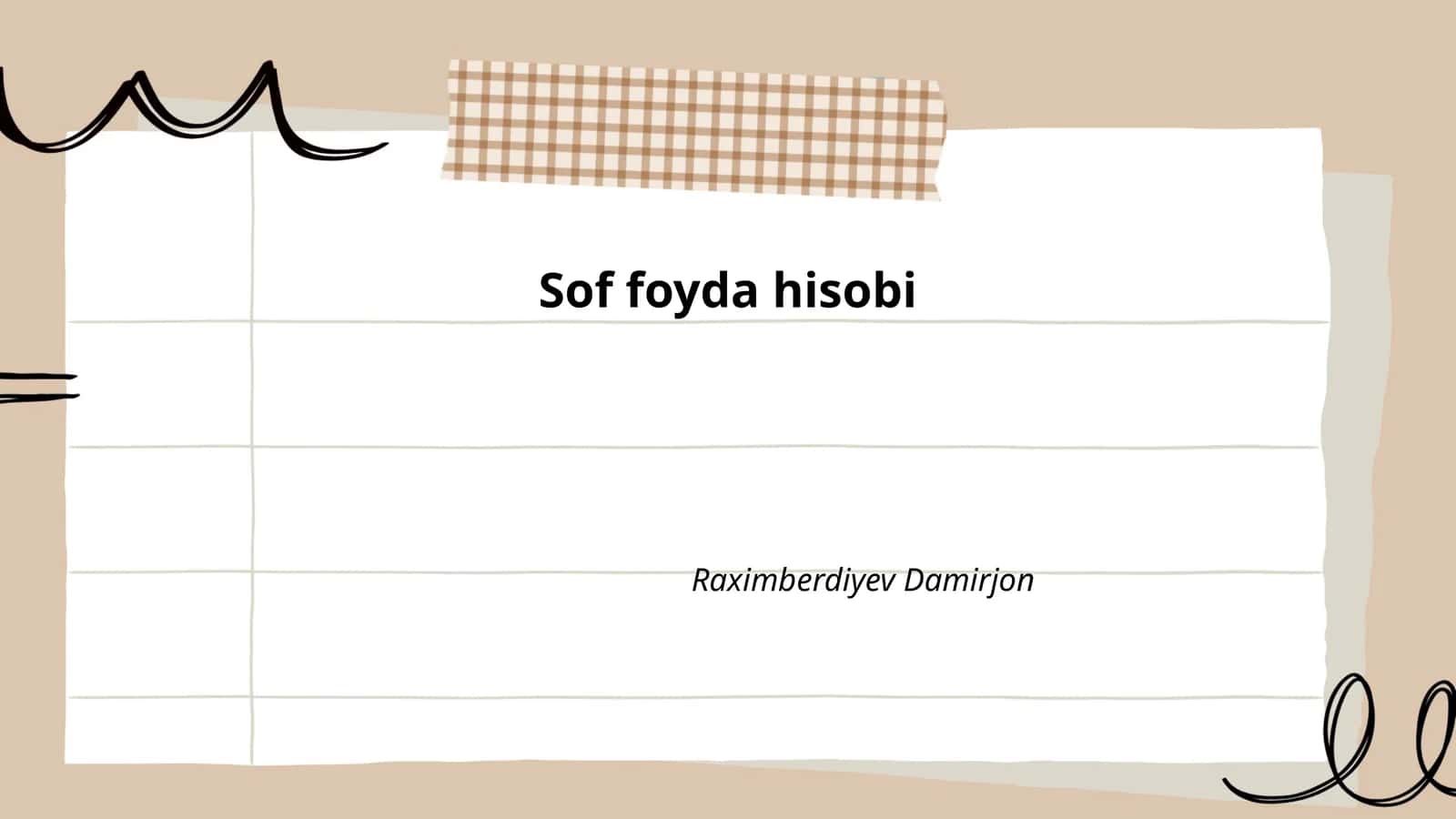 Sof foyda hisobi 1