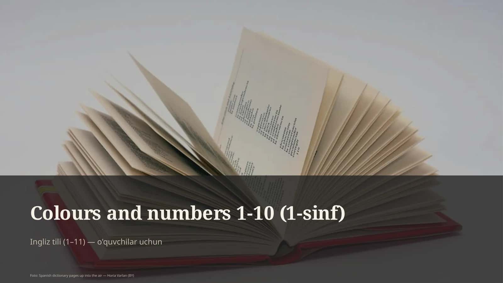 Colours and numbers 1-10 (1-sinf) 1