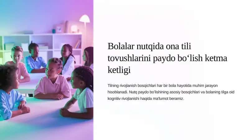 Bolalar nutqida ona tili tovushlarini paydo boʻlish ketma ketligi 1